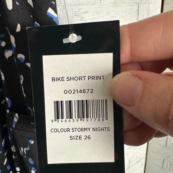 AVE leisure bike shorts black blue & white speckles active wear summer plus size - Picture 7 of 12